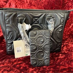 Valentino Orlandi  Black Quilted Women's Bag Set